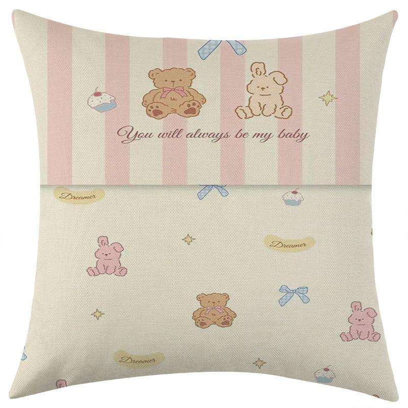 

New Cartoon Animal Series Linen Pillowcase for Holiday Decoration and Car Cushion Cover 45 * 45 separate pillow cover