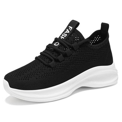 Women's 2024 Summer Single Shoe Mesh Surface Breathable Women's Flying Fabric Soft Sole Casual Sports Running Shoes