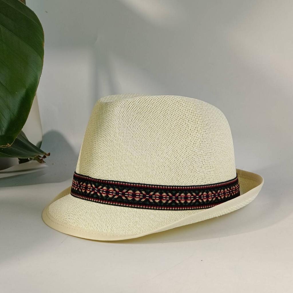 Men's Summer Jazz Fedora Hat Lightweight Breathable Vintage Gentleman Cap Casual Outdoor Sun Protection Western Style All Match