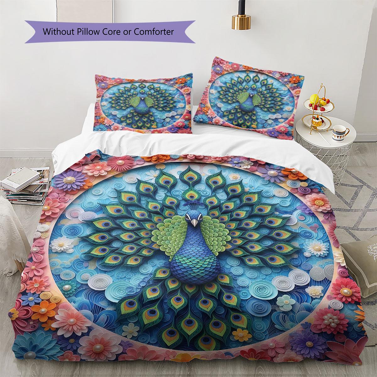 

Paper-sculptedinsects Pattern Bedding Quilt Set Quilt Cover Pillowcase Home Decoration Birthday Gift (1 * duvet cover + 2 * pillowcase, without core) 135x200cm