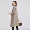 FENGXUN Women's Mid-Length 100% Wool Embroidered Double-Faced Coat