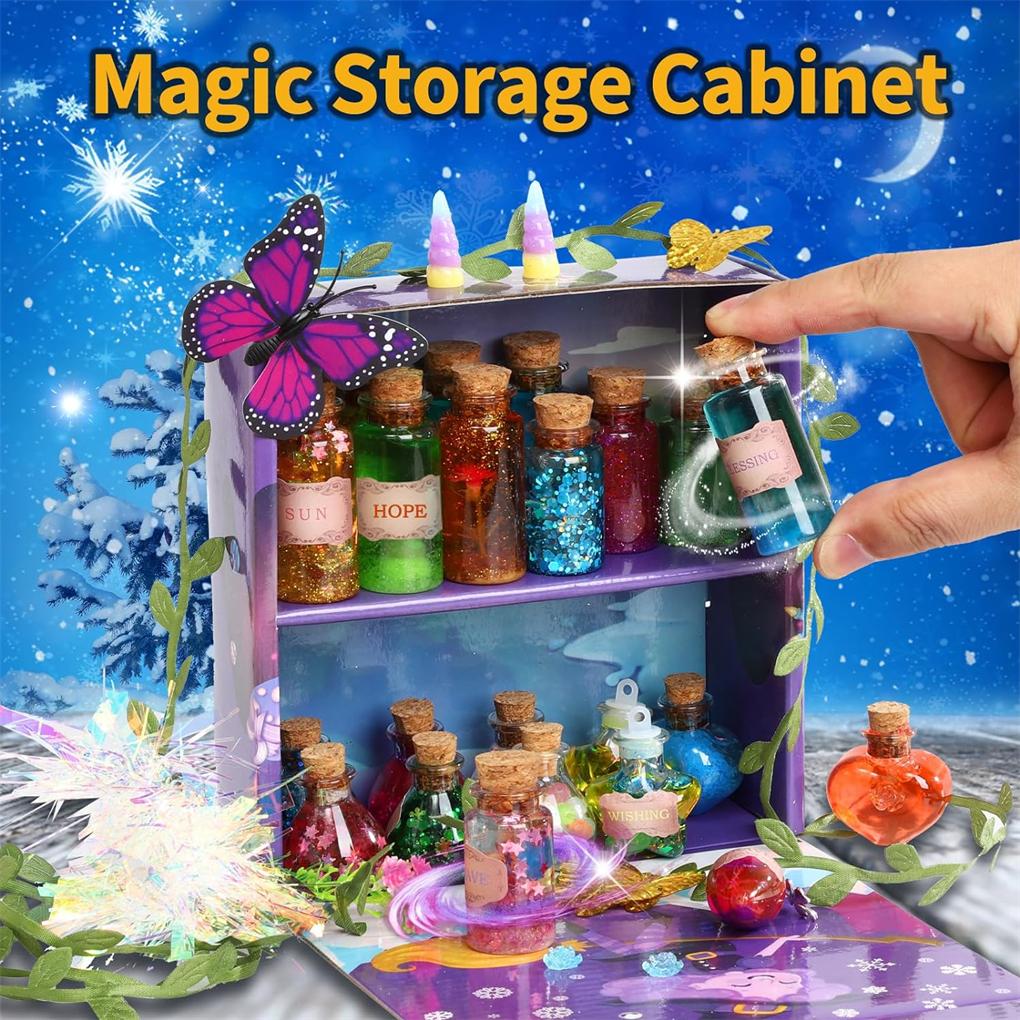 Fairy Magic Potions Kit Kids DIY Witch Glowing Spell Potion DIY Handmade Toys Science Experiments Kids Craft Kit Educational Toy