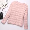 New Light and Thin Round Neck Down Jacket Women's Warm Liner Short Large Size Jacket Collarless Autumn and Winter Women's Clothing