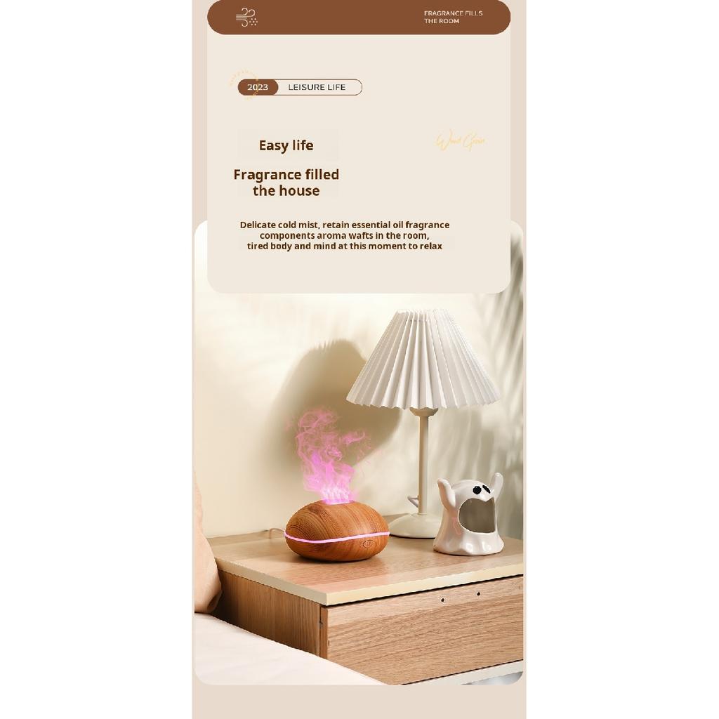 7 colores Fire Flame Wood grain aromatherapy machine humidifier Aroma Diffuser Air Ultrasonic Mist Maker Fogger Aroma Air Fresheners 2
