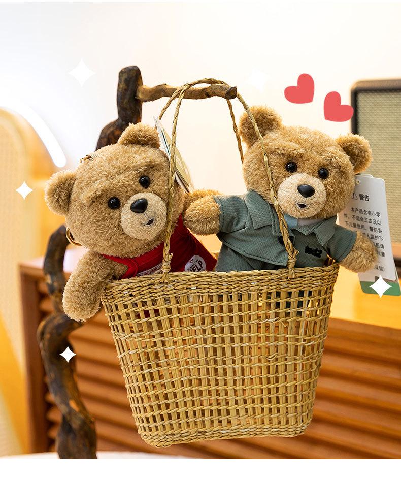 Ted2 Plush Teddy Bear Keychain Pendant - Stuffed Animal Comfort Doll Birthday Gift