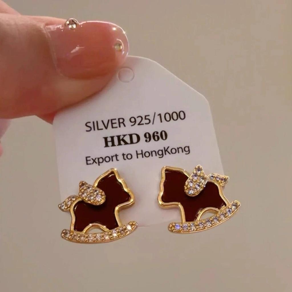 New Minimalist Fashion Little Pony Stud Earrings for Women Girl Gold Silver Color Cartoon Animal Earring Trend Jewelry