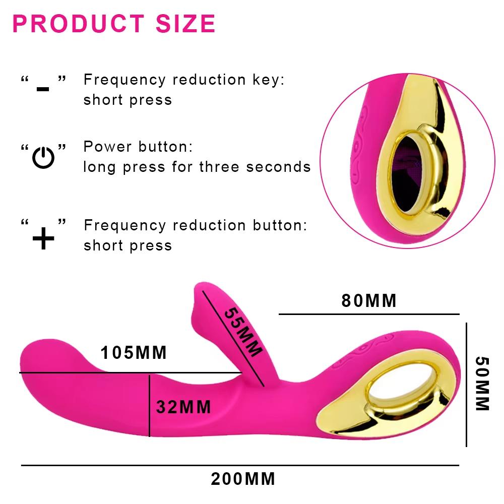 Powerful Dual Vibrator Dildo Wand for Women 10 Modes Orgasm Clitoris Stimulator G Spot Anal Vagina Massager Adult Sex Toys 18+