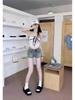 Women's High Waist Retro Denim Shorts with Side Zipper - Summer Thin Design, Spicy Bodycon Fit, Wide Leg Booty Style