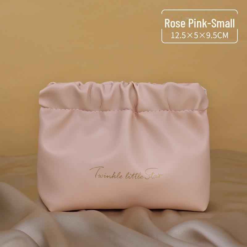 Large-Capacity Woven PU Travel Cosmetic Bag