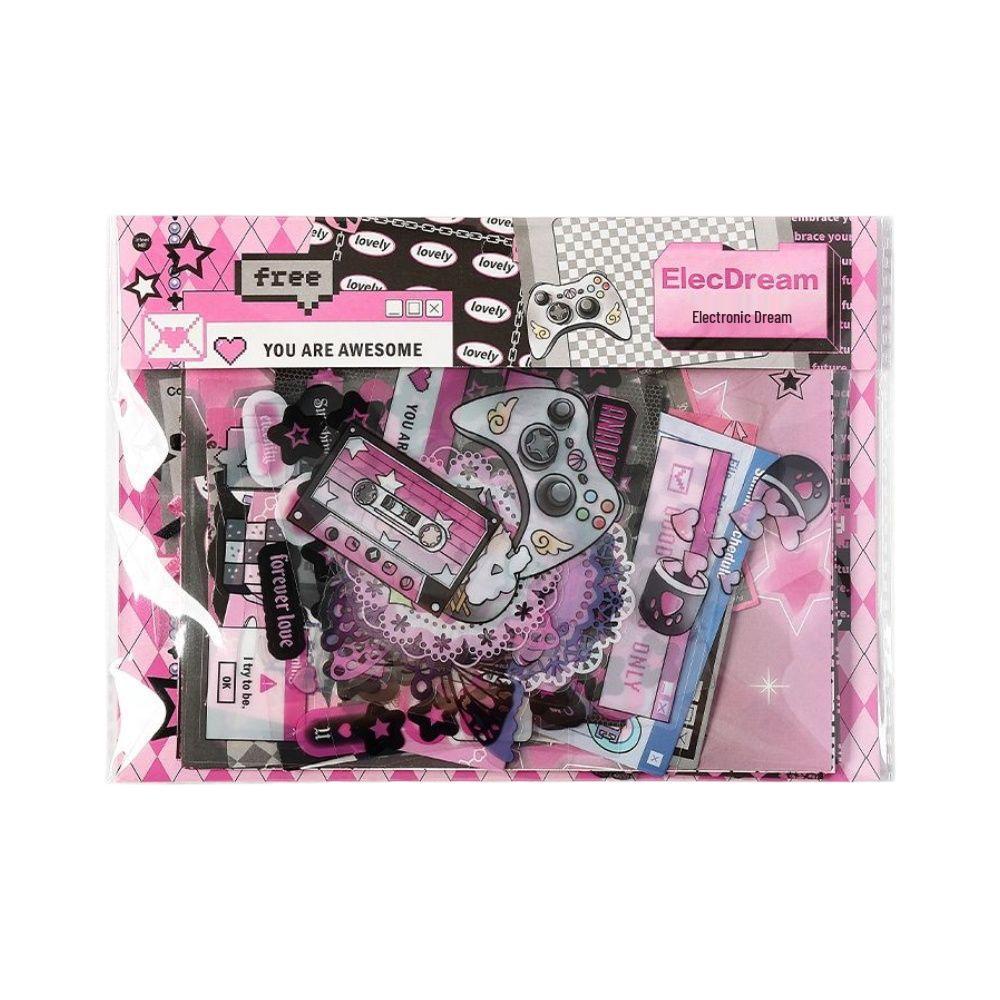 Happy Ribbon Lace Ita Bag: Red Paper Background, Beauty Stickers & Punch Board