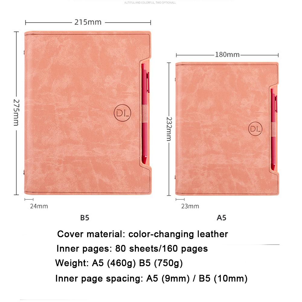 (Gravírování loga zdarma) Zápisník z tvrzené kůže A5/B5, zápisník do obchodního pořadače, zápis z kancelářských studentských schůzek, deník, cestovní deník