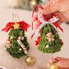 Cute Christmas Tree Pendant with Bell Green Xmas Tree Hanging Ornament for Home Holiday Decoration Party New Year 2025
