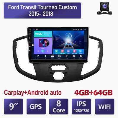 Multimediální přehrávač Android 2 Din do auta pro Ford Transit Tourneo Custom 2015-2018 Hlavní jednotka Stereo Carplay GPS Navigace BT WIFI 4+64GB