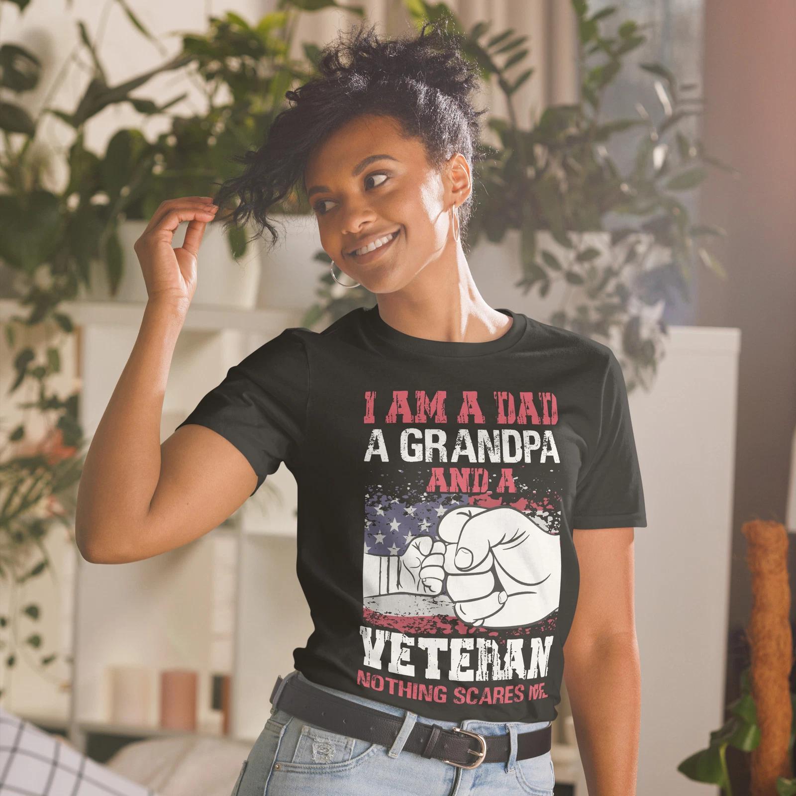 Soldier Honor Duty America Grandpa Veteran T-Shirt XS