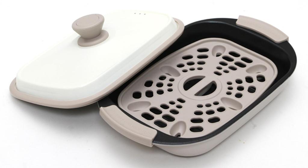 Taniguchi Metal IH Dishwasher safe Grill Pan 23 x 16 cm Greige Microwave, compatible, (Lazy)