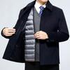 Winter double-sided cashmere coat mid-length middle-aged men's dad's wool woolen down jacket