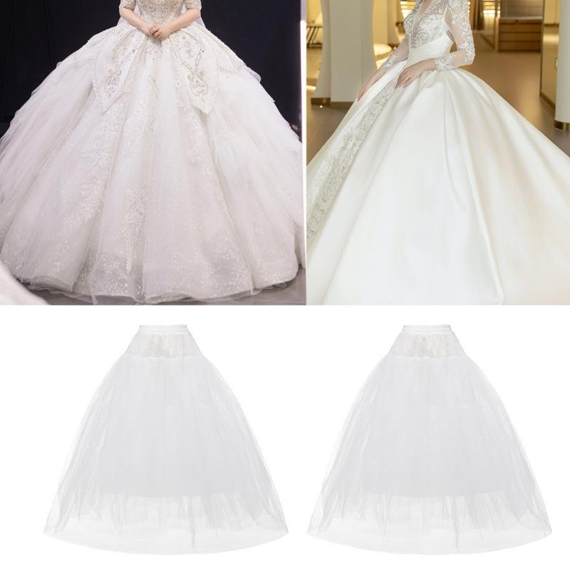 Hochzeitskleid Unterrock mit strukturierten Tüllschichten Atmungsaktiver A-Linien Unterrock für Brautkleider Knochenloser Petticoat 95cm