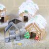 3Pcs/Set Christmas Gingerbread House Biscuit Cutter Set Stainless Steel Cookie Mould.