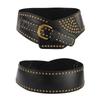 Metal Rivet Wide Belt Adjustable Waist Band Fashion Irregular Cummerbund  Spice Girls
