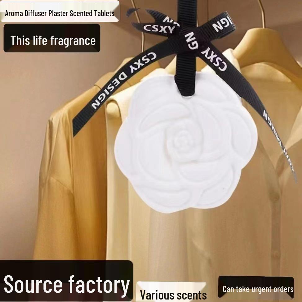 Camellia Gypsum Aroma Diffuser: Hanging Ornament for Wardrobe & Car Fragrance