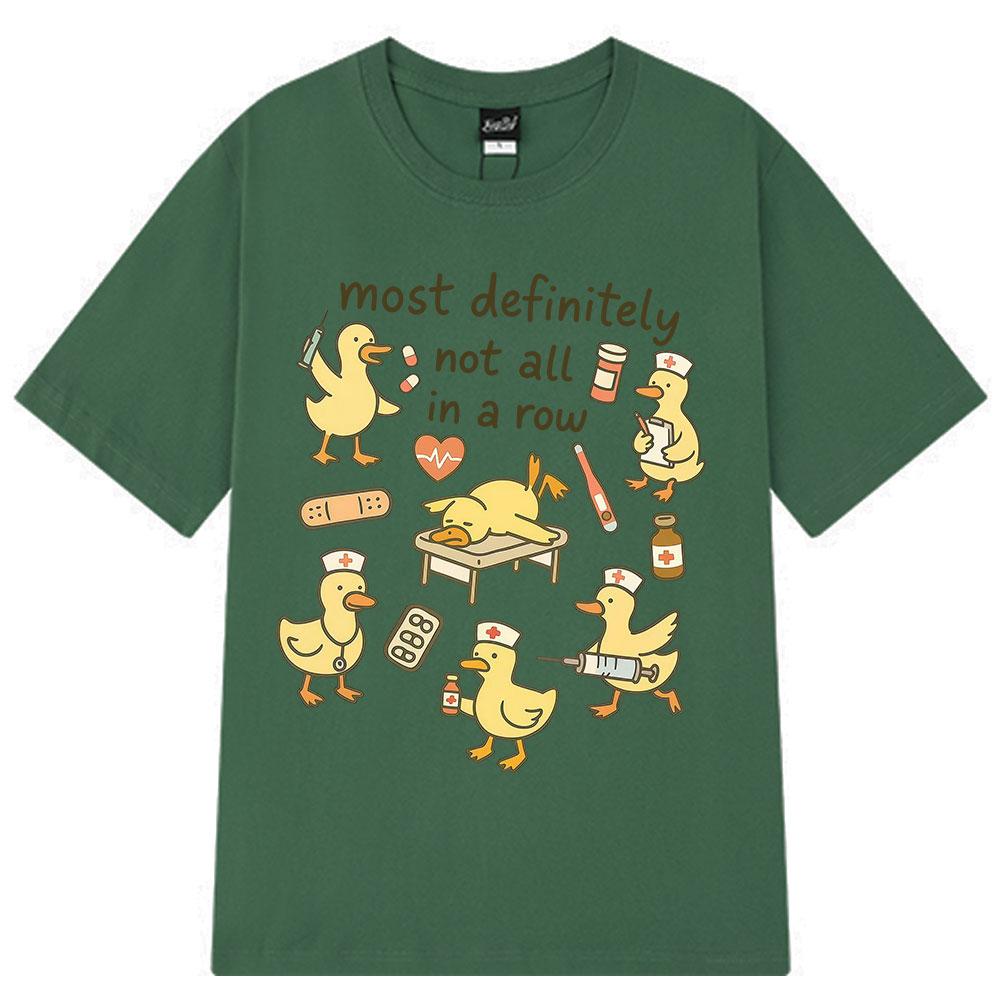 

2025 Summer Funny Nurse Ducks in A Row Print TShirt Men Women Shortsleeved Highquality Vintage Cotton Printed Tshirts Y2k 4XL