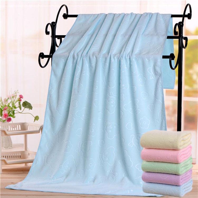 Two Sets of Embossed Cute Bath Towels Men's and Women's Absorbent Adult and Children's Bath Towels Bath Towels