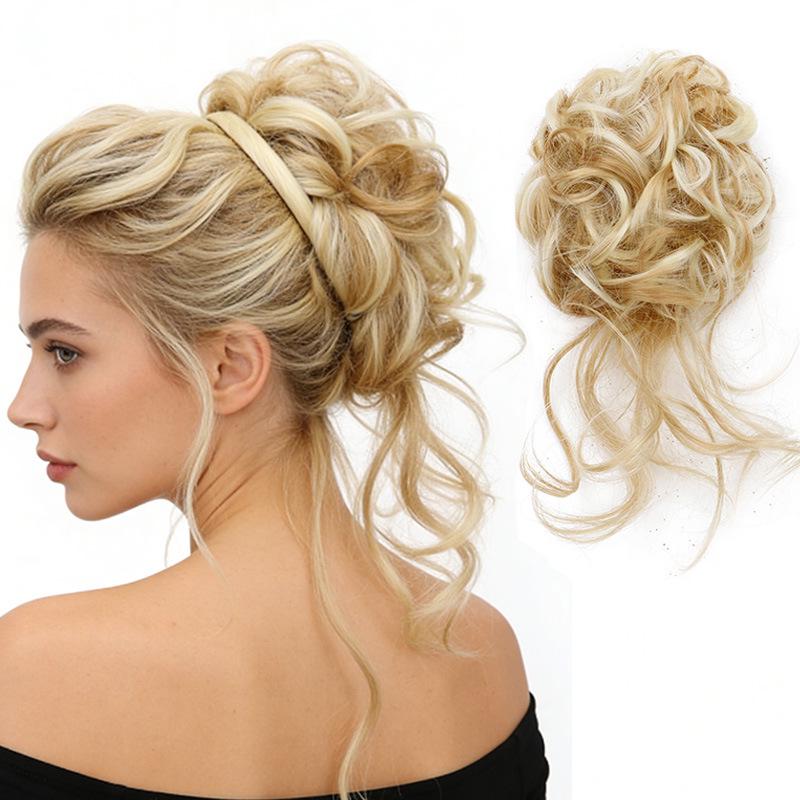 Europäisch-Amerikanischer Stil Blütenknospen Haargummi Scrunchie für voluminöse lange Haarknoten Frisuren