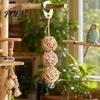 Bird Boredom Buster Rattan Balls Parrot Toy, Chew Toy with Metal Bell, Beak Trimming Parakeet Chewing Cage Accessory for Conure Cockatiel Budgies