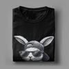 Bunny Face with Sunglasses Easter Day TShirt for Men  Vintage Cotton Tees Crewneck Short Sleeve T Shirts Summer Clothing
