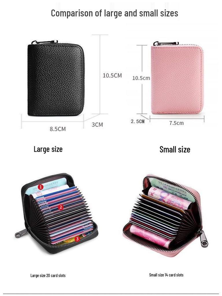 Genuine Leather Multi-Card Holder for Men & Women with Customizable Slots