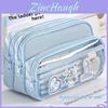 Transparent Pencil Case Large Capacity With Multi Function Design For Students And Office Use