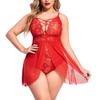 S-4XL Sexy ženy Krajka Babydoll Spodní prádlo Noční košile Průhledné Noční prádlo Minišaty na spaní