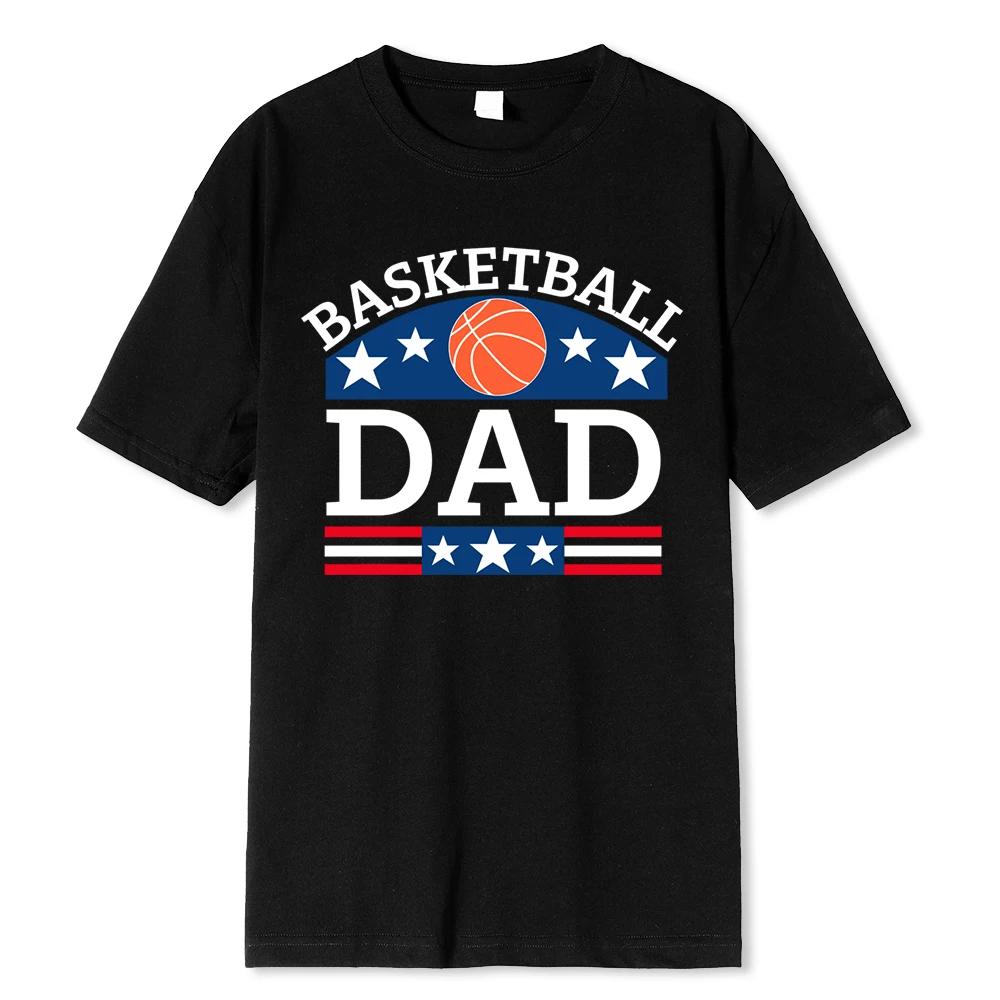 Basketball Dad Medal Hip Hop Printed Men Tshirts Sweat Cotton Casual Short Sleeve Fashion Breathable Loose Oversized T-Shirt