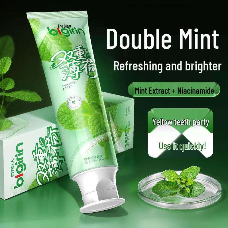 Baili Giant Double Mint Whitening Toothpaste: Fights Yellowing & Bad Breath with Baking Soda