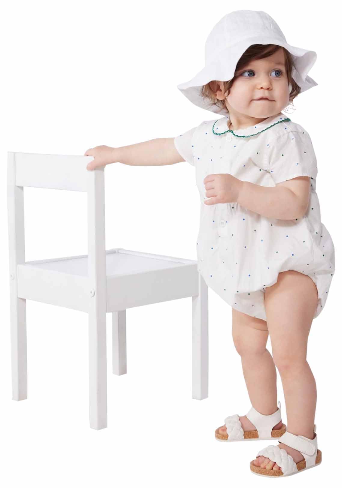 

Short Romper A0CE5 12 months 74cm [Petit Bateau] Off-white/Multicolor