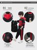 Men's Black Winter Korean Hooded Pullover and Pants Three-Piece Set