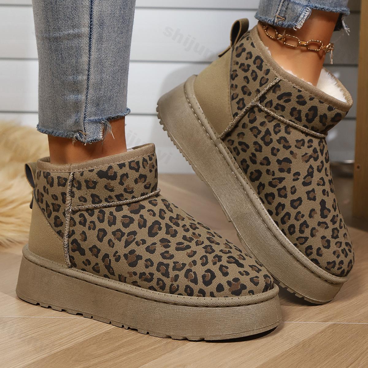 Замшевые зимние сапоги с леопардовым принтом — фото 5