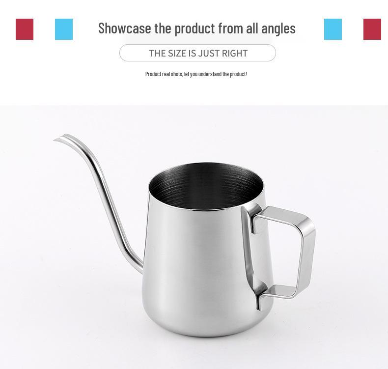 350ml Nerezová konvice s husím krkem pro přípravu kávy metodou pour-over s jemnou hubičkou