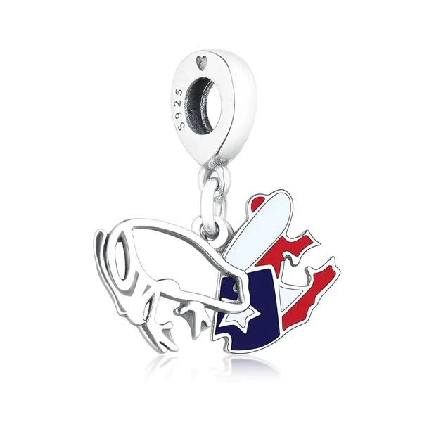 Original 925 Silver Flag Castle Camera Charms Pendants For Women Jewelry Making DIY Gift