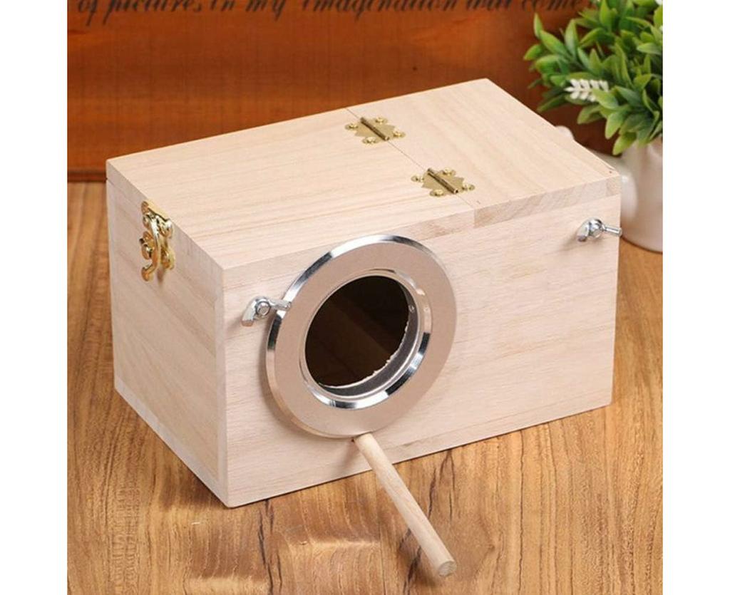 Large Parakeet Nest - Wooden Birdhouse Terrarium, 19.51212cm