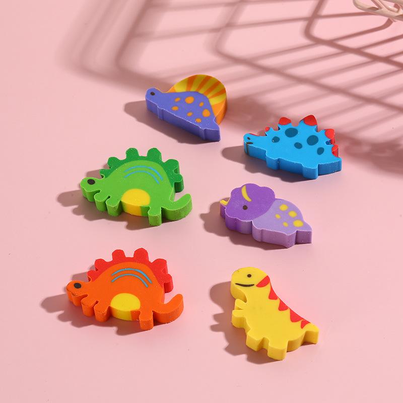 Kawaii School Stationery Dinosaur Cartoon Slice Rubber Small Dinosaur Animal Eraser Cros Border Gift Office Supplies Wholesale