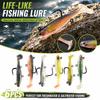 6cm Soft Bait Fishing Lure Set T-Tail Swimbait Lifelike Artificial Fish Bait for Freshwater Saltwater Fishing with Multiple Jointed Segments