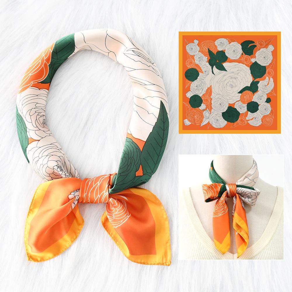 

Женский новый модный шелковый шарф с имитацией атмосферы, защитный шарф для шеи, весна, лето, осень, квадратный шарф 70*70CM