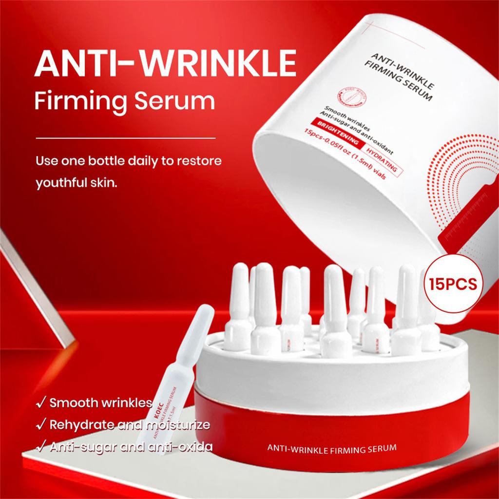 Facial Single Use Serum (15pcs, 1.5ml X 15) - -wrinkle, Firming, Antioxidant, Smooths Wrinkles, Brightens Skin Tone, Moisturizing Serum.