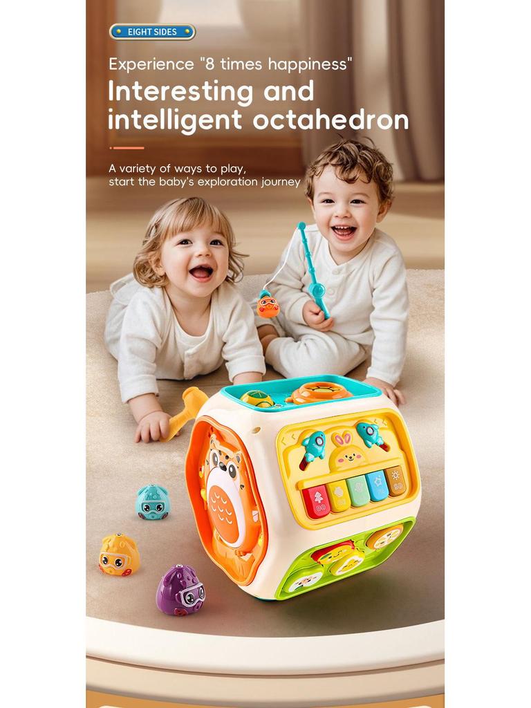 Kids' Multi-Functional Eight-Sided Pat Drum: Educational & Sensory Toy for Early Development