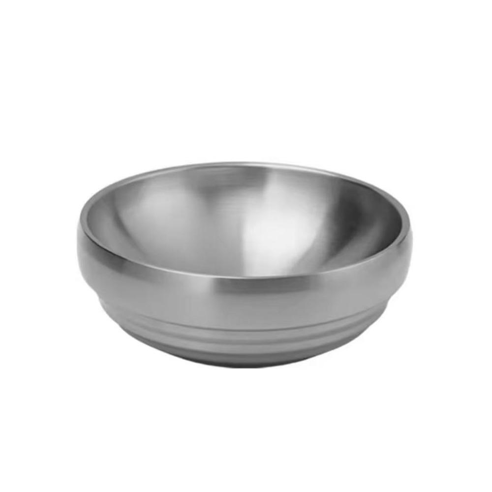 Anti-scald Korean Stainless Steel Bowl Double Layer Soup Bowls Cold Noodles Bowl  Restaurant