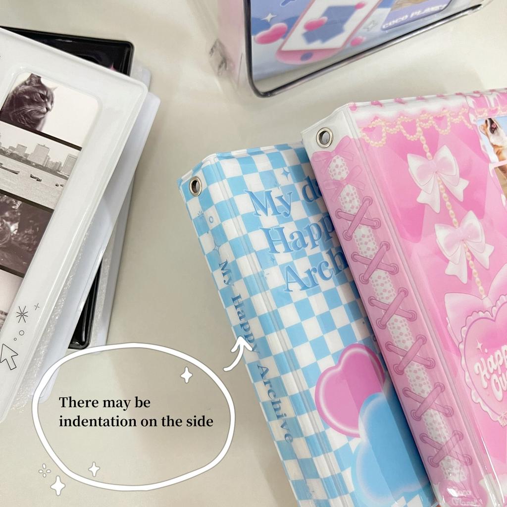Korean Ins Cute 5.7X6.69Inch 4 Grid Idol Card Po Album Large Capacity Sticker Card Film Album Storage Book School Stationery Quality