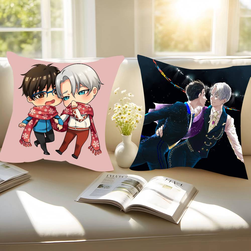 Anime Y-Yuri On Ice Pillow Case Removable Washable Cushion Cover – All-Season Soft Linen