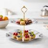2-Tier Serving Stand Elegant Tableware Space-Saving for Buffet