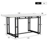 140x80cm Light Luxury Dining Table, Metal Frame, Rectangular Modern Kitchen Table with Metal Legs for Dining Room Living Room, Black Table Legs